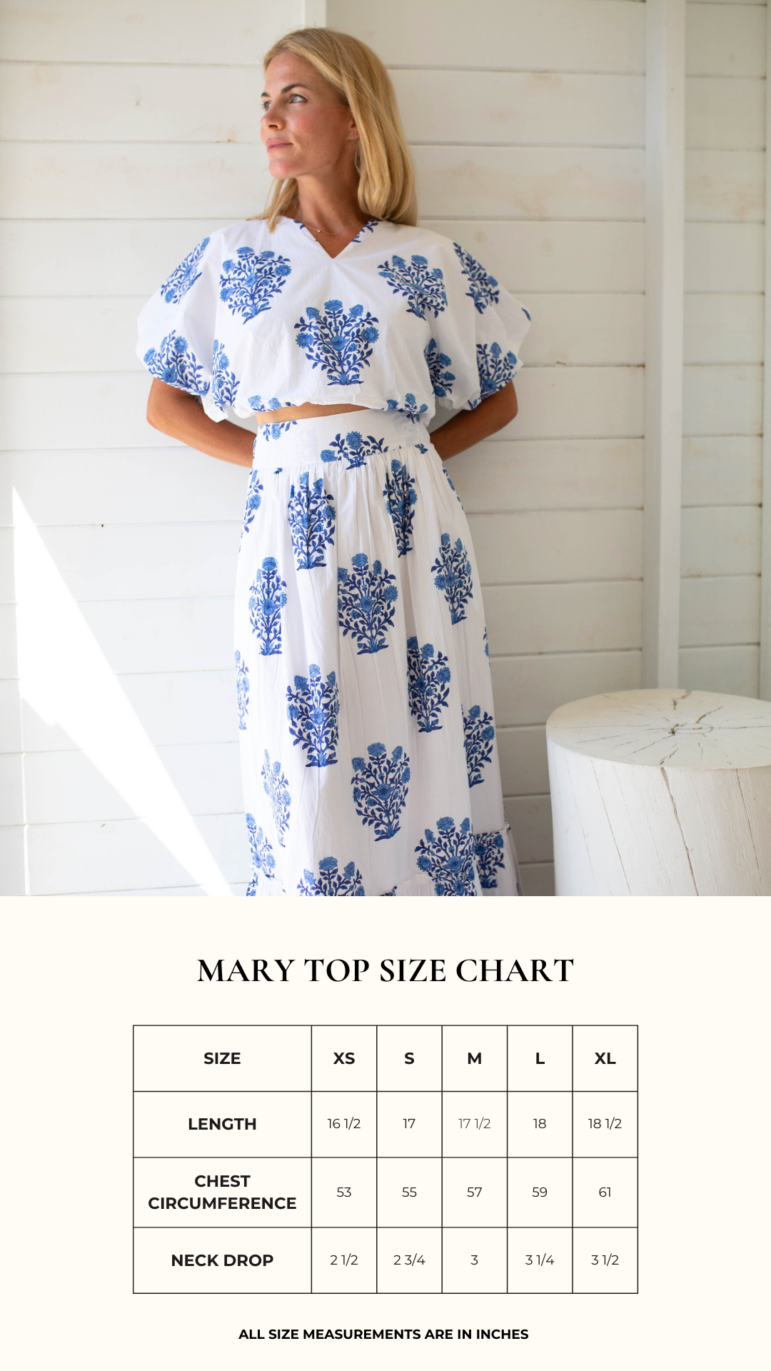 Mary Top - Blue Gardenia