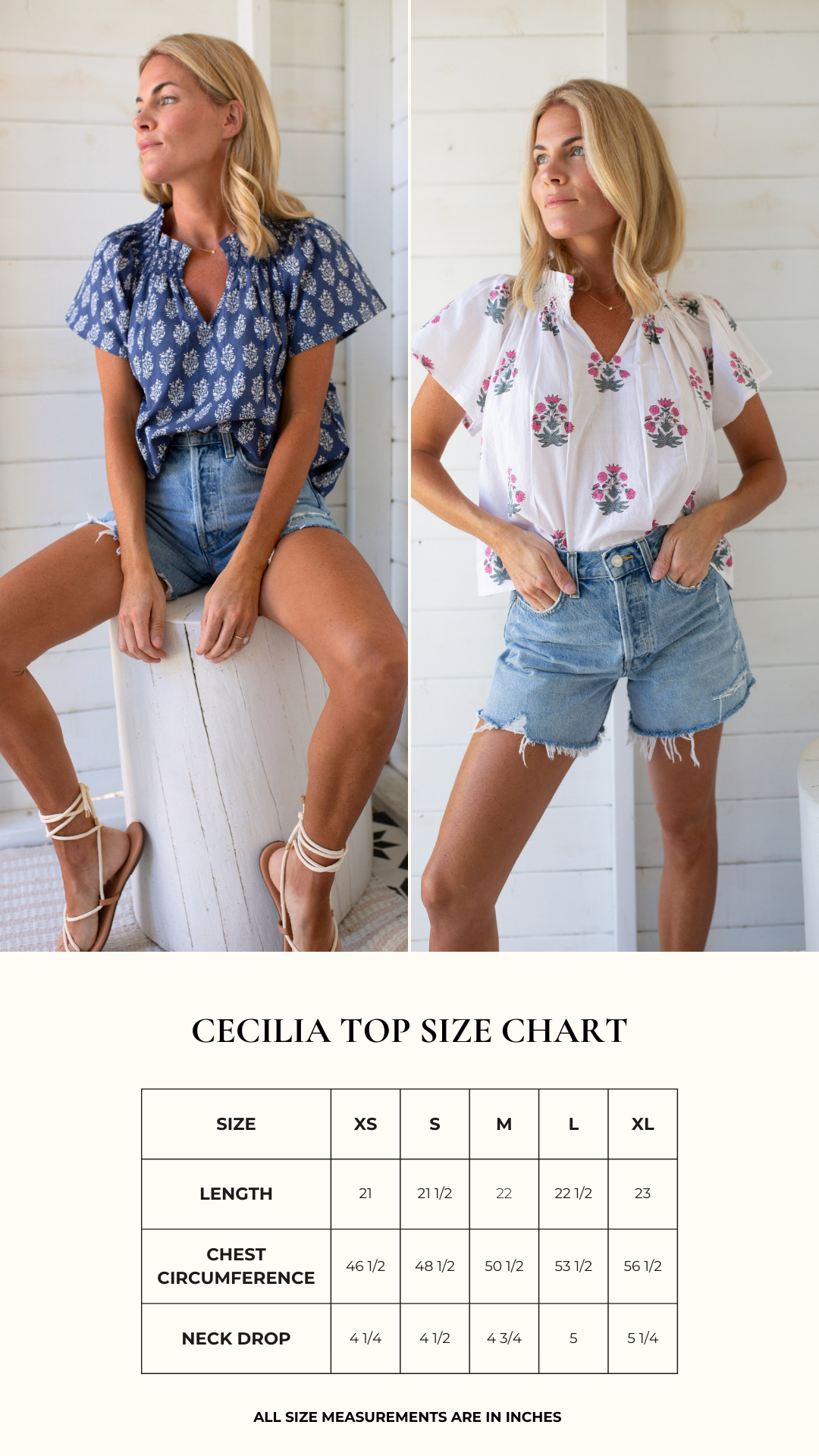 Cecelia Top - Beach Rose Floral