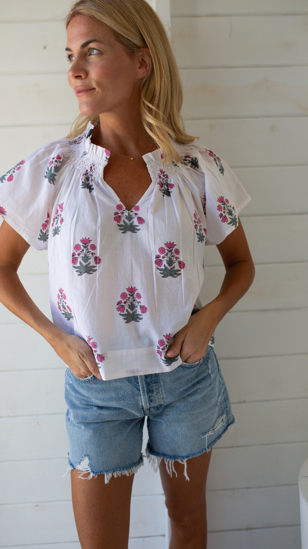 Cecelia Top - Beach Rose Floral