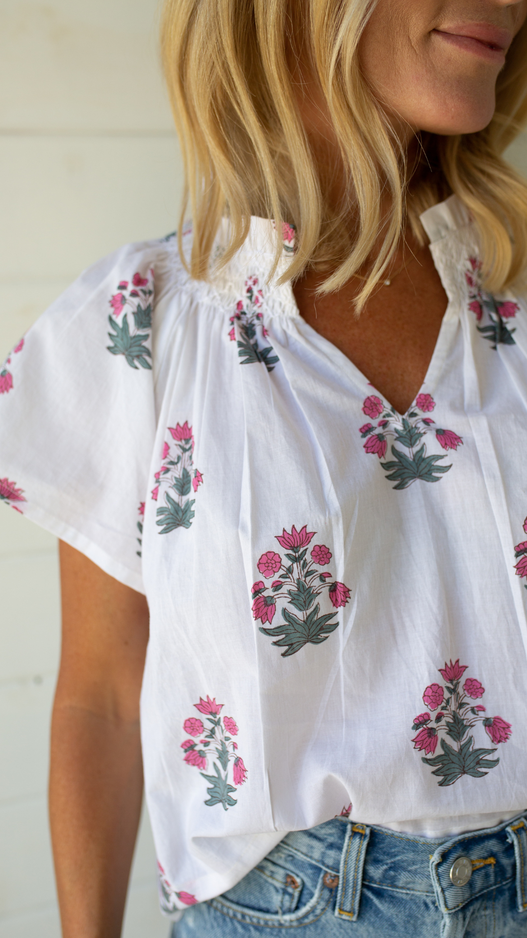 Cecelia Top - Beach Rose Floral