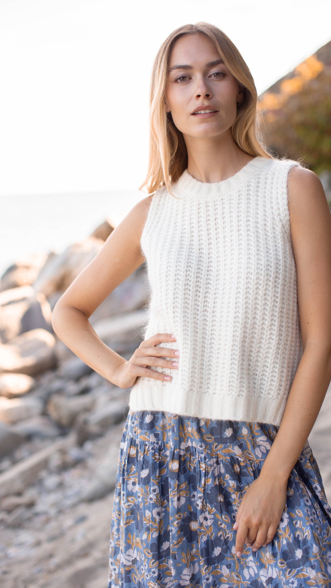 Emilia Sweater Vest- Ivory