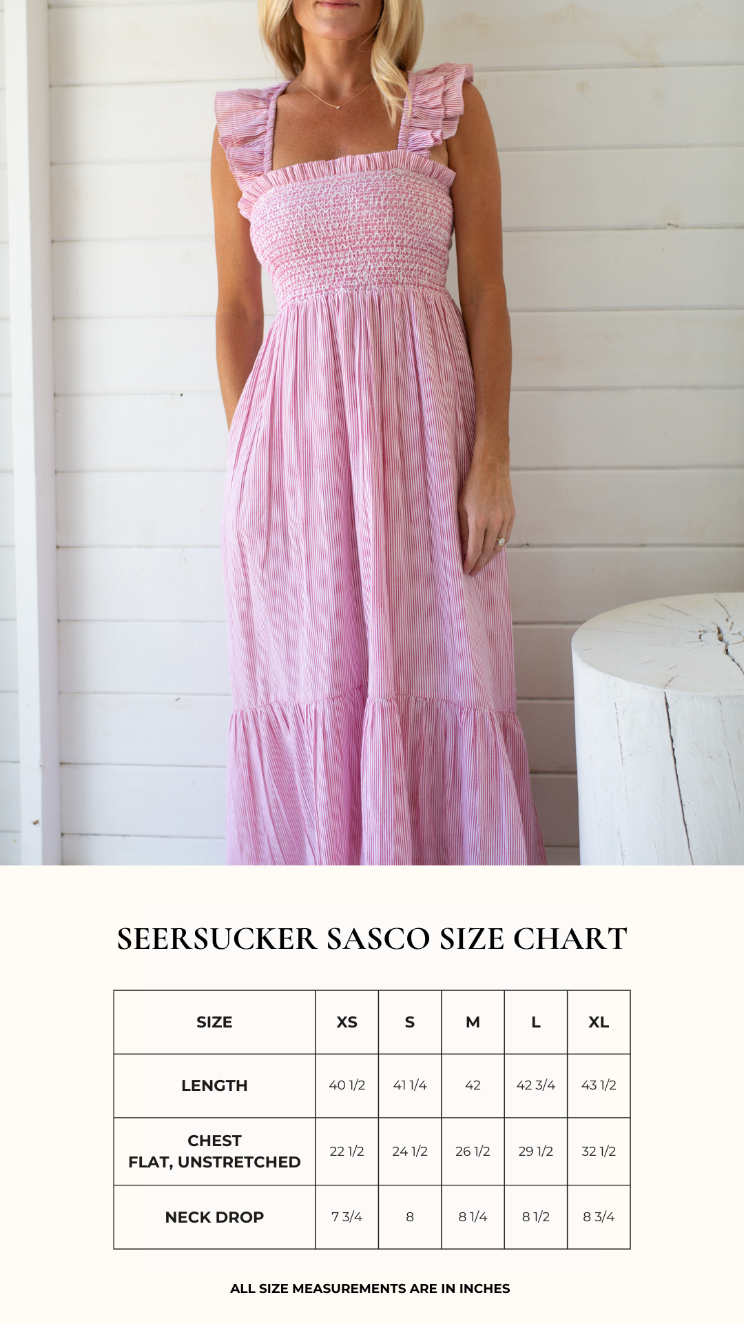 Sasco Dress - Red Seersucker