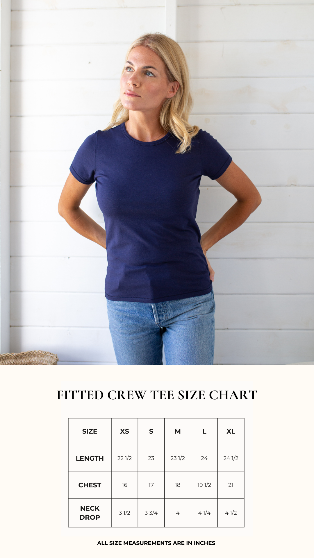 Short Sleeve Fitted Crew Tee - Evening Blue