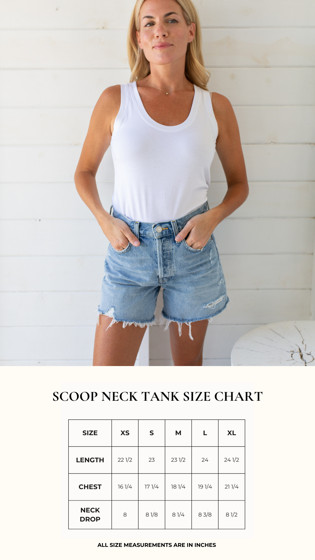 Soft Tee Scoop Tank - White