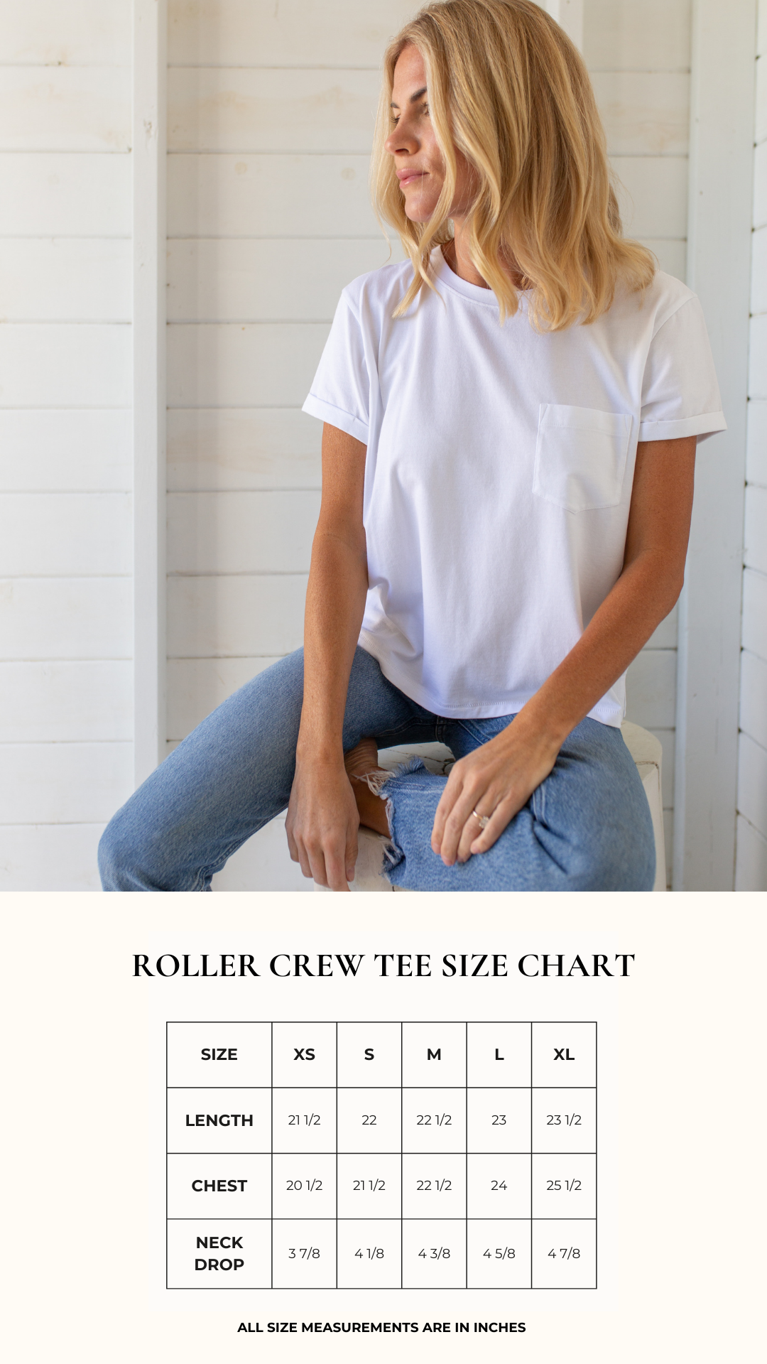 Short Sleeve Roller Crew Tee - White