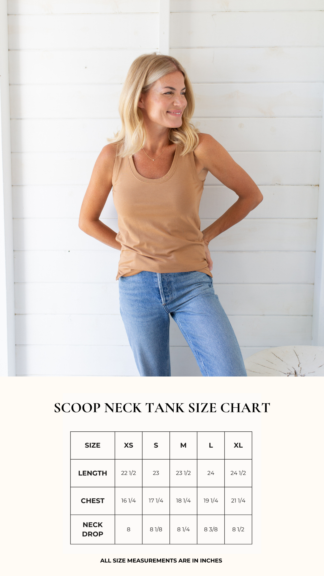 Soft Tee Scoop Tank - Camel