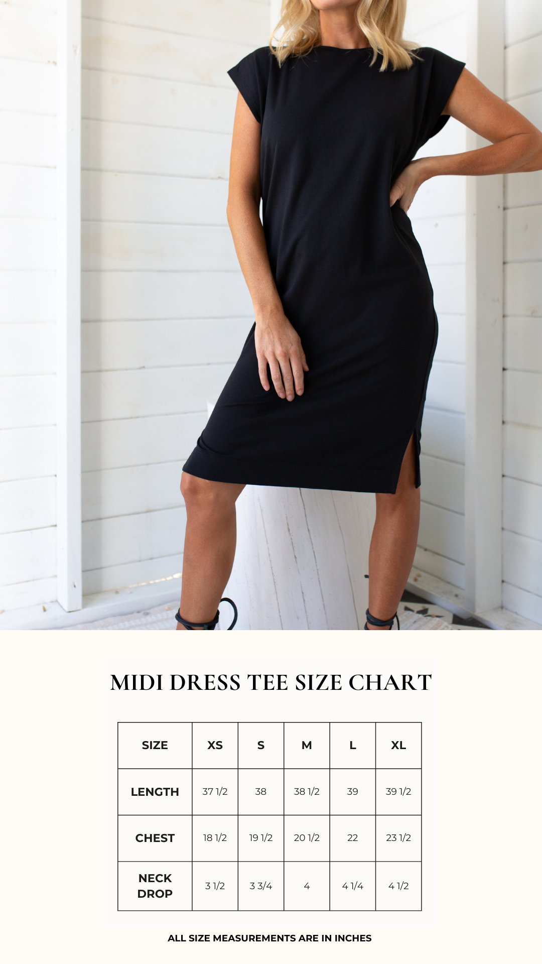 Soft Tee Midi Dress - Black