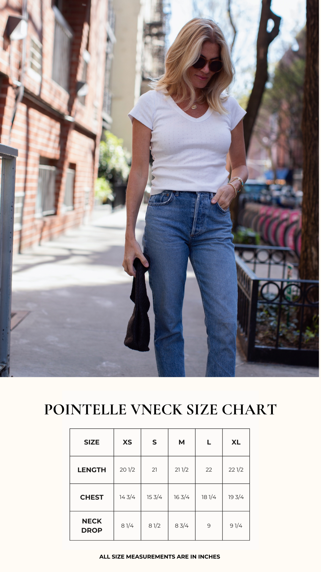 Pointelle V-Neck Tee - White