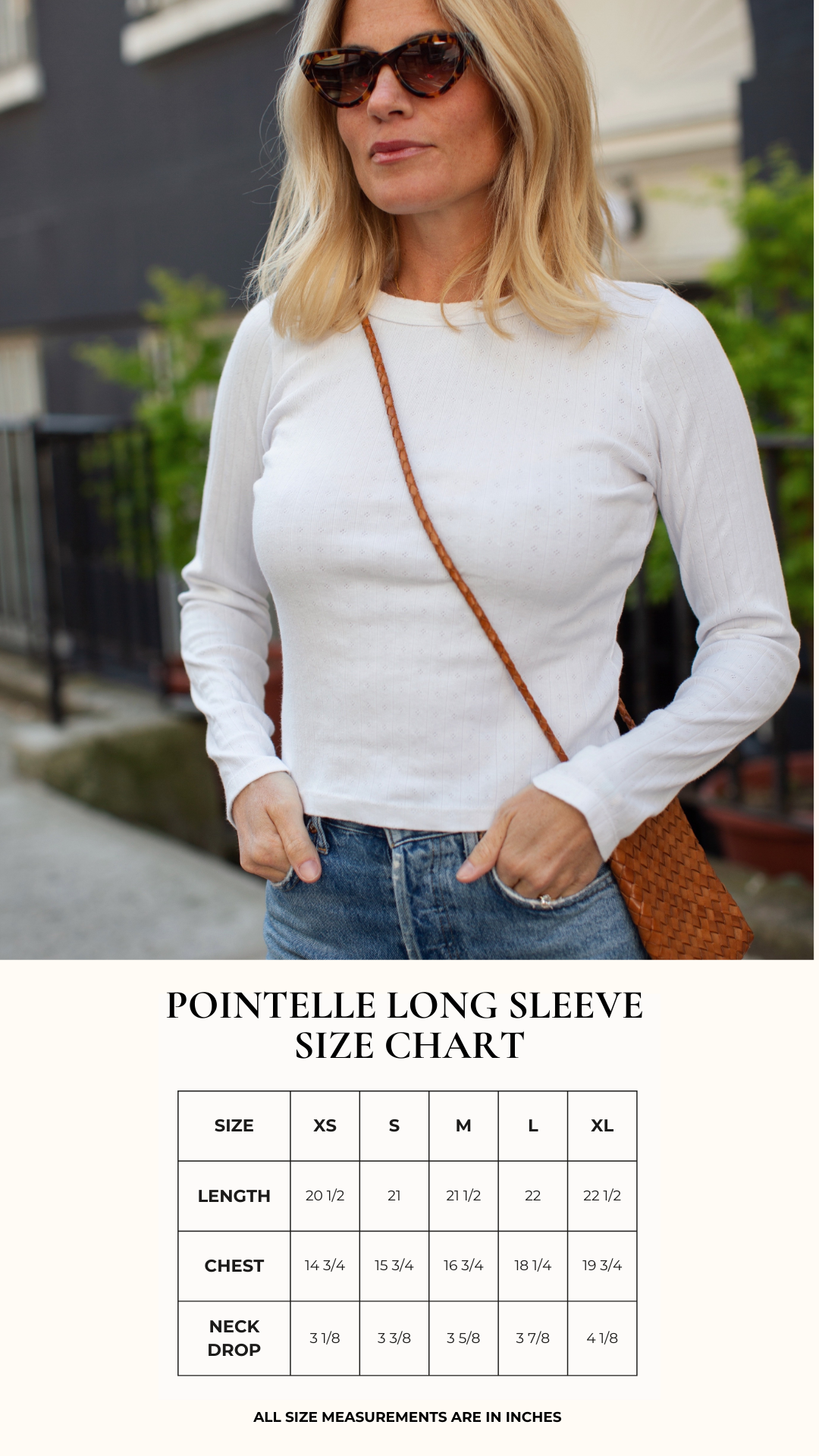 Pointelle Long Sleeve Crewneck - White