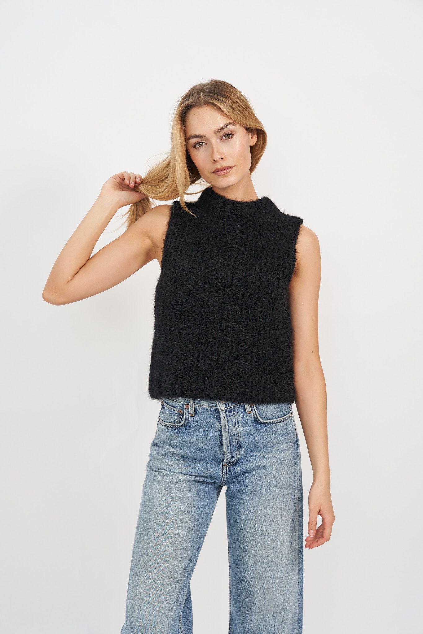 Emilia Sweater Vest - Black