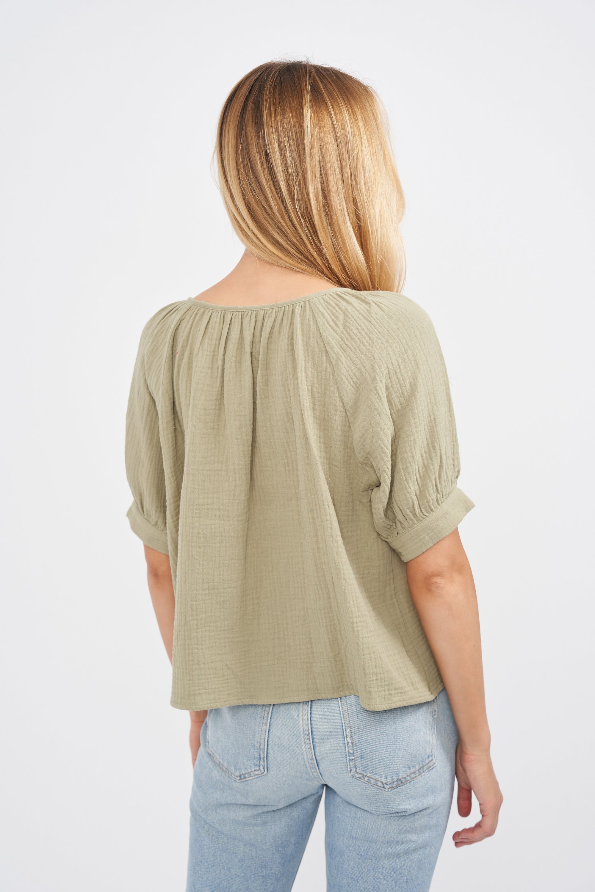 Everly Gauze Top - Succulent