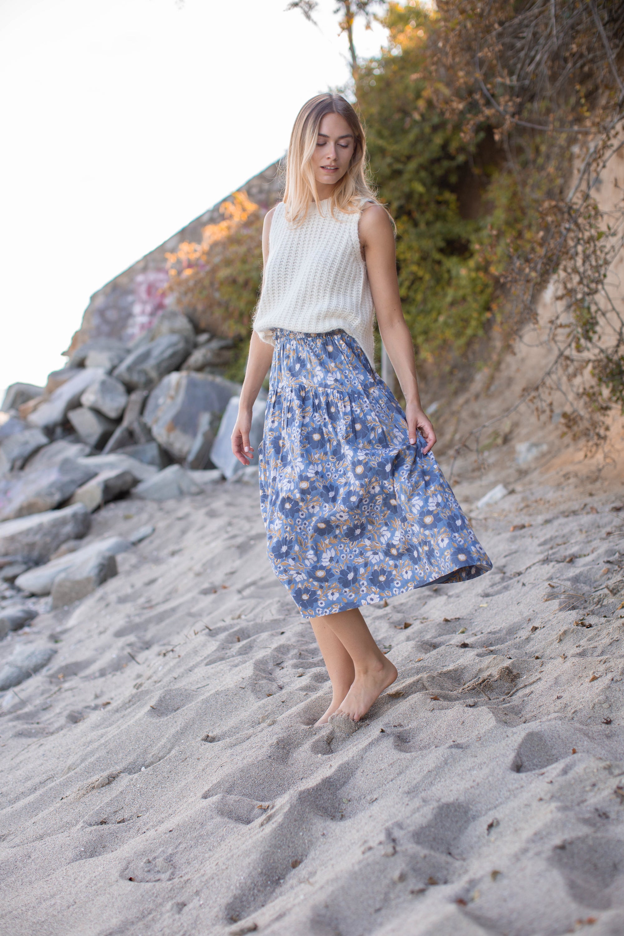 Louisa Skirt - Orsay Floral Blue Indigo