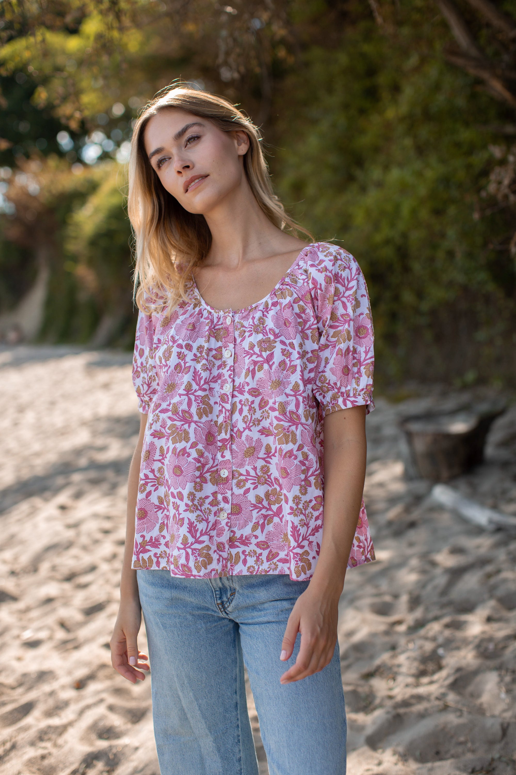 Everly Top - Shell Orsay Floral