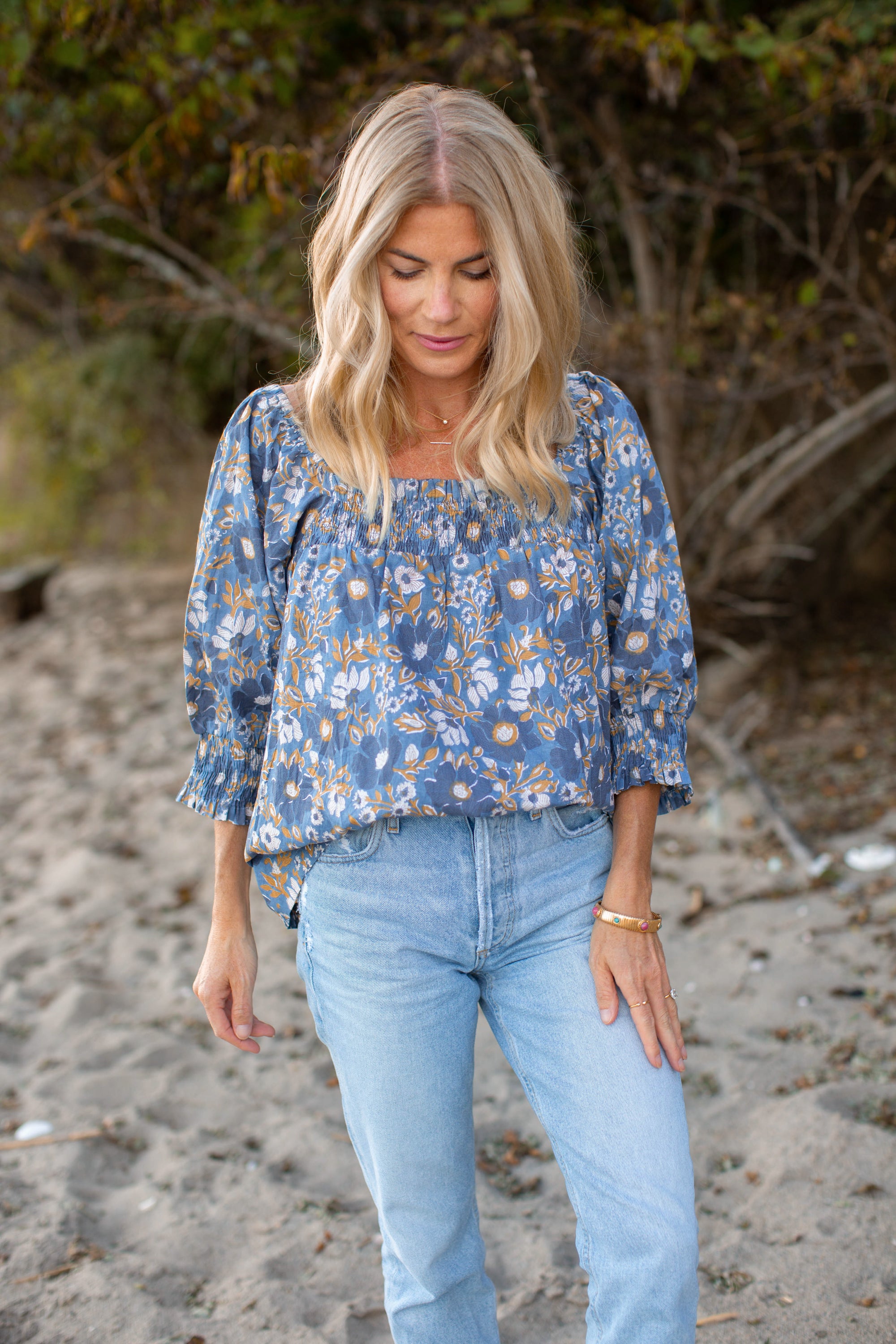 Meg Top - Orsay Floral Blue Indigo