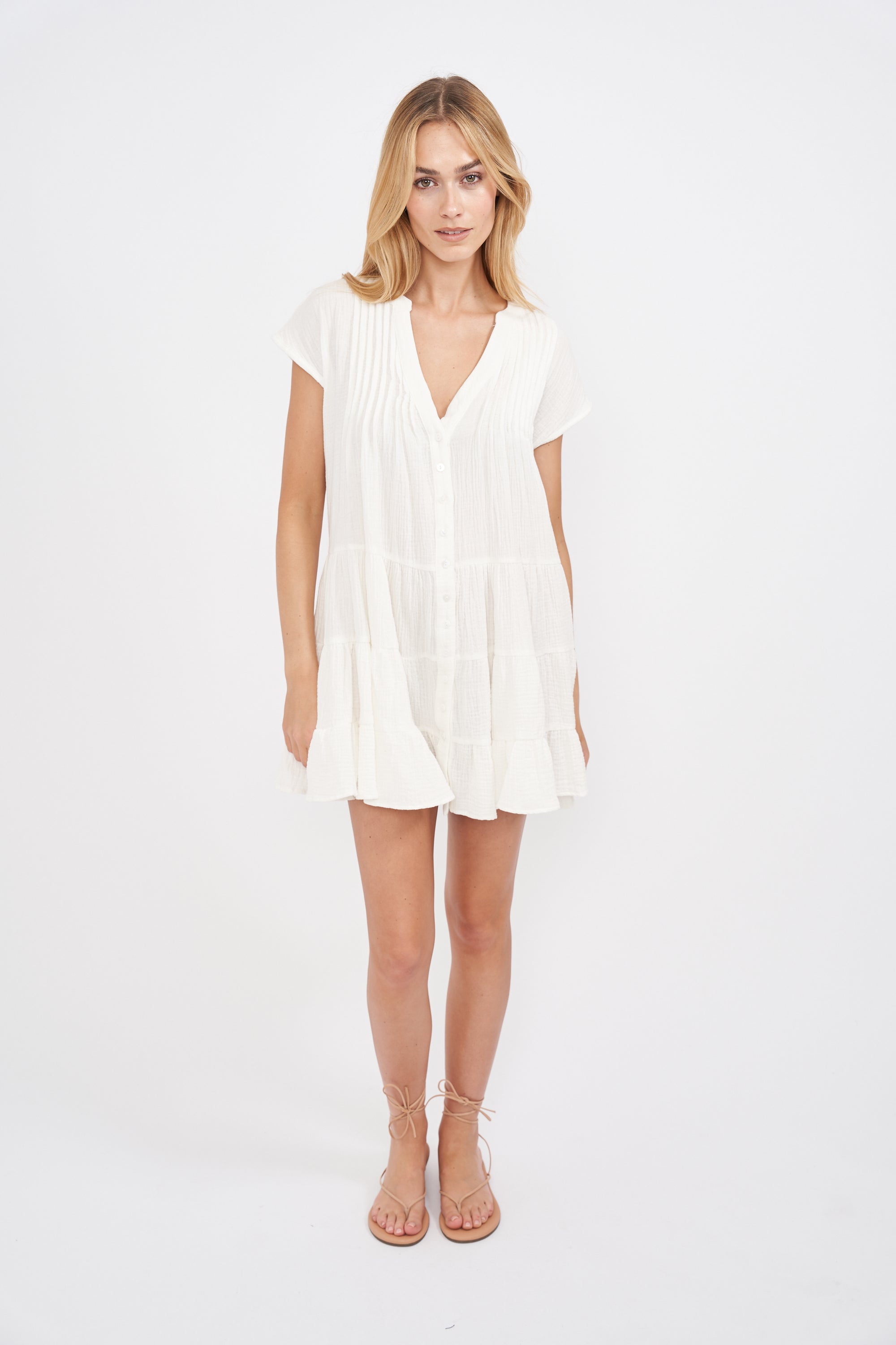 Mackenzie Gauze Coverup - White