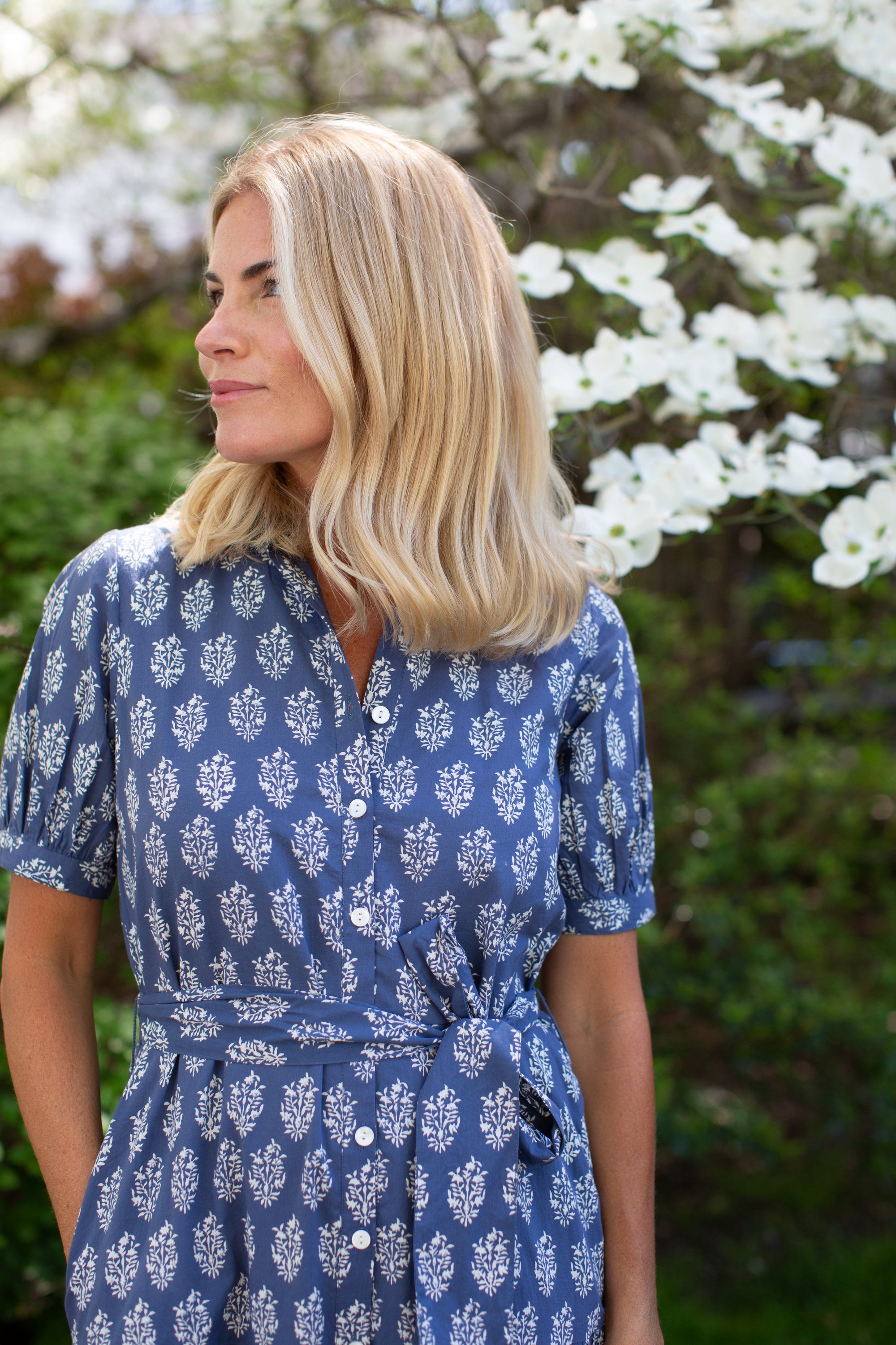 Short Sleeve Maxi Dress - Blue Indigo