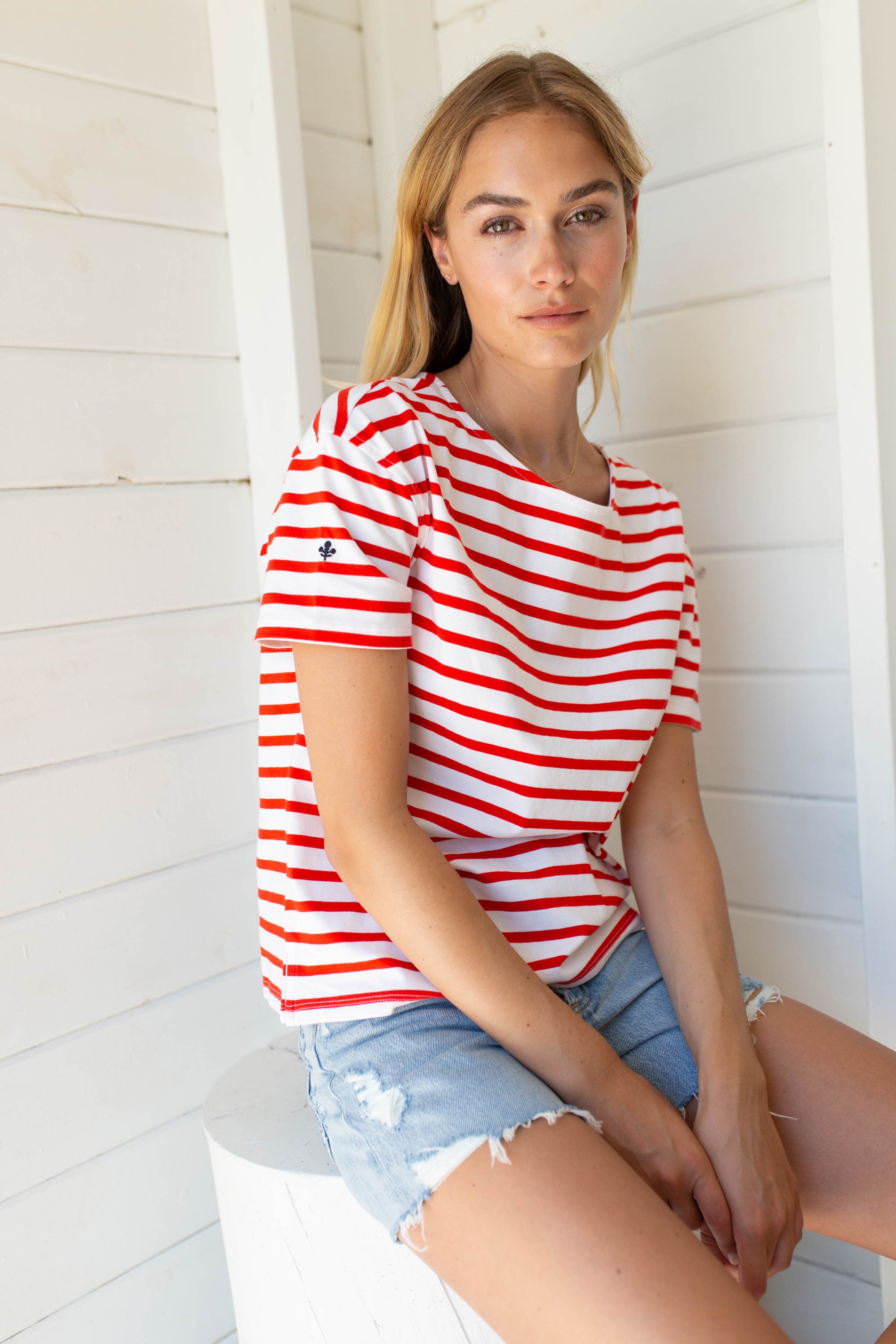 Short Sleeve Mariner - Red/White