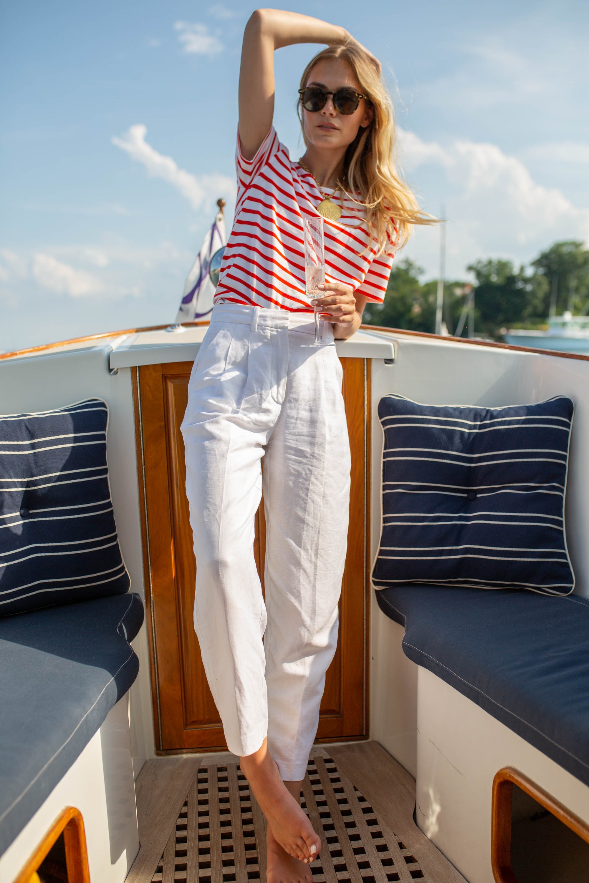 Short Sleeve Mariner - Red/White