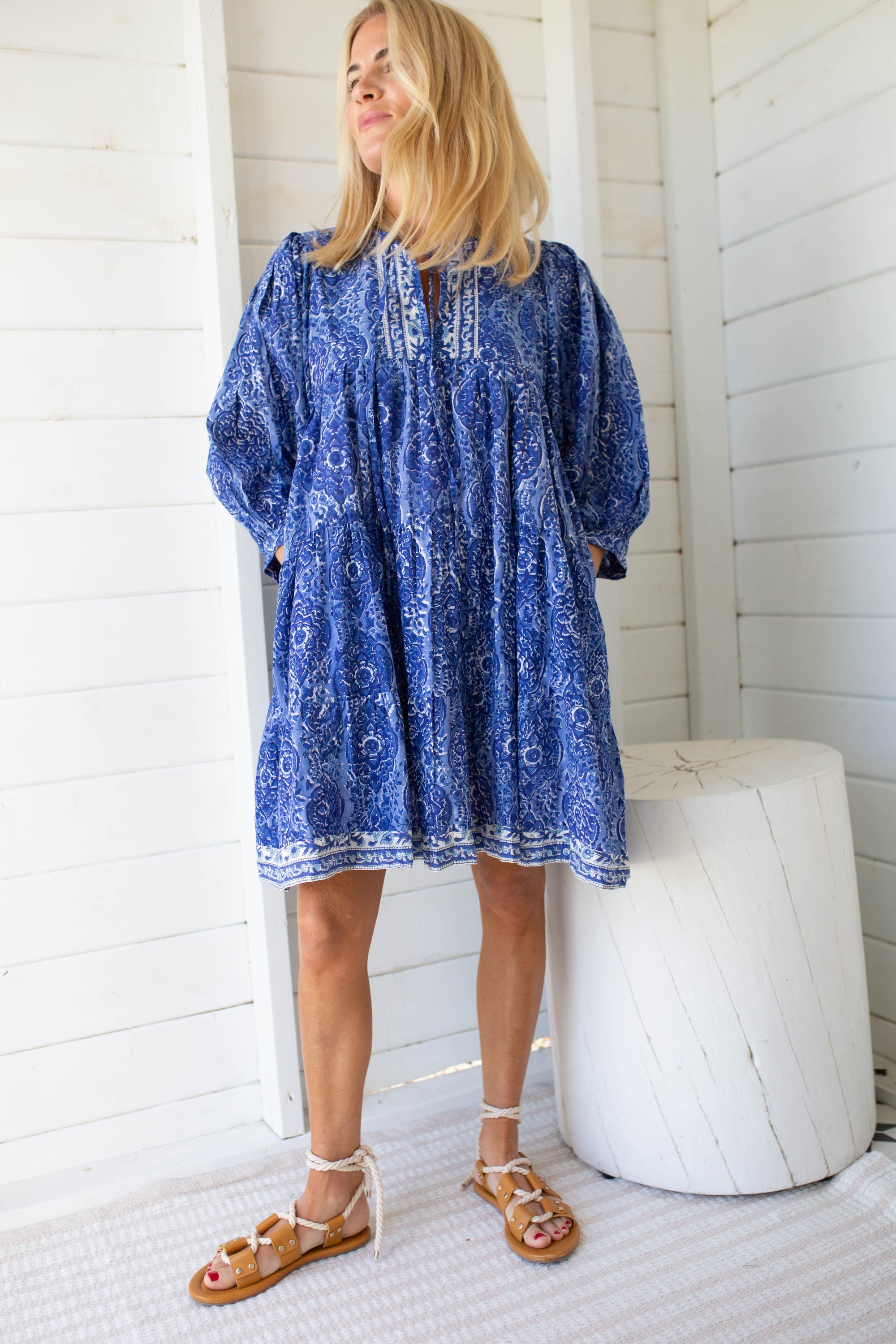 Casita Dress - Delft Blue