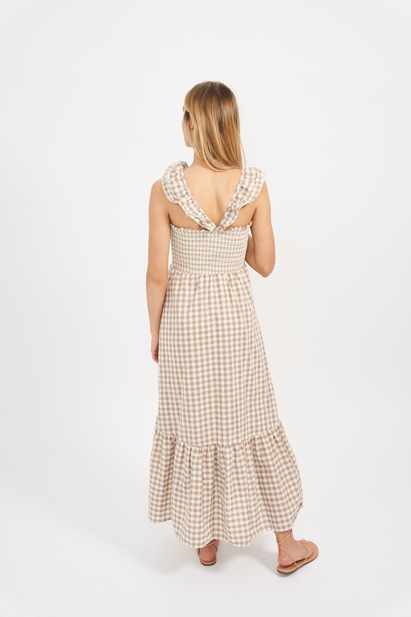 Sasco Dress - Dune Gingham