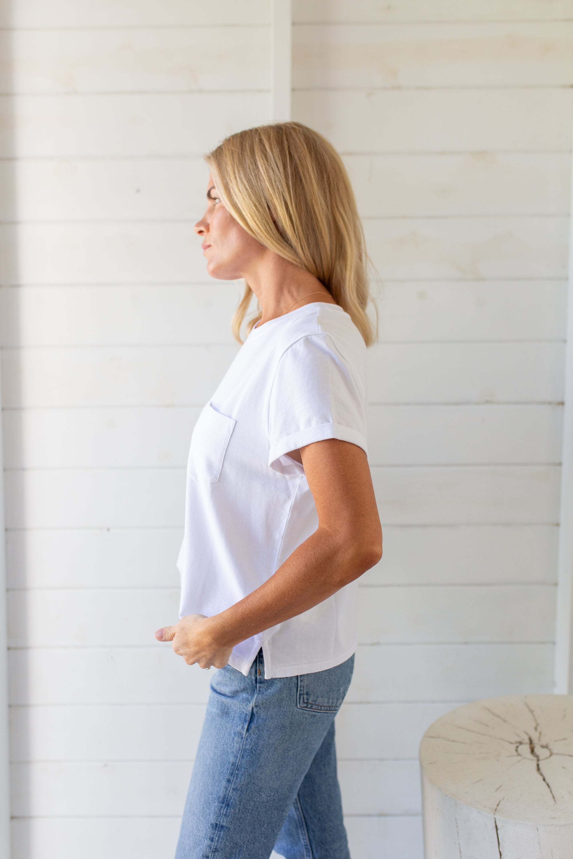 Short Sleeve Roller Crew Tee - White